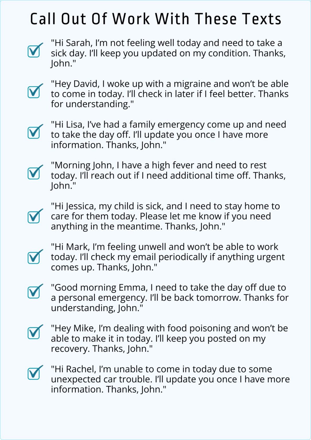 How to Call Out of Work via Text: Professional Examples & Tips – Jobera ...